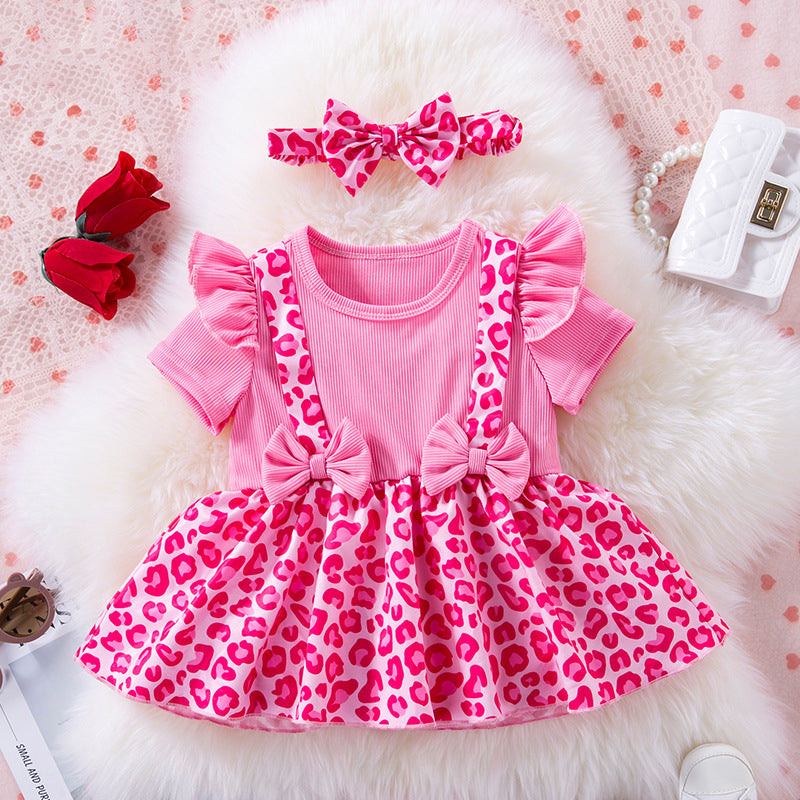Baby Girls Leopard print Rompers Wholesale 24040987
