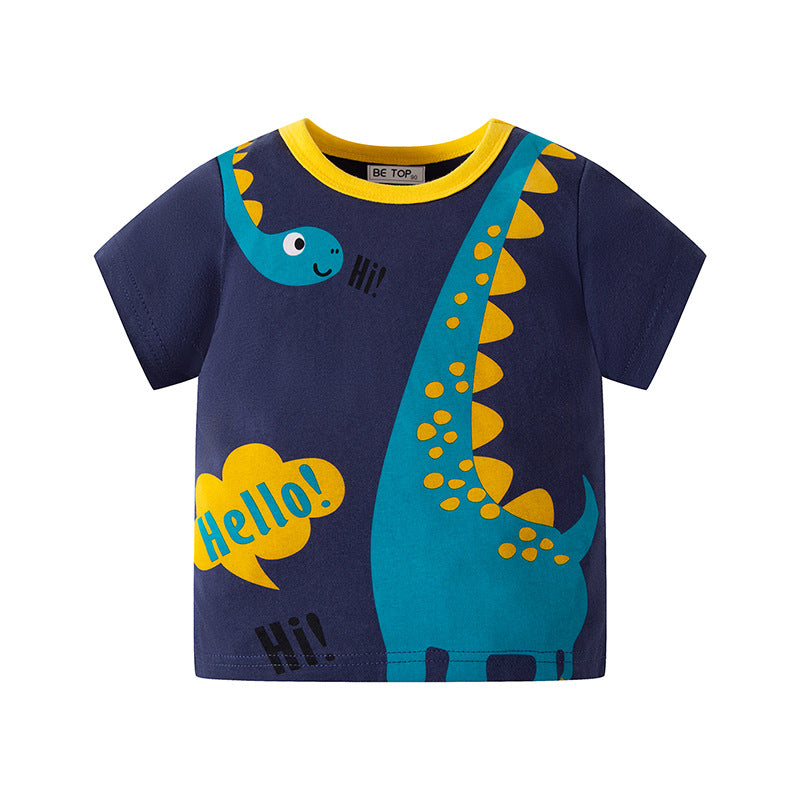 Baby Kid Boys Dinosaur Print Tops Wholesale 24040991