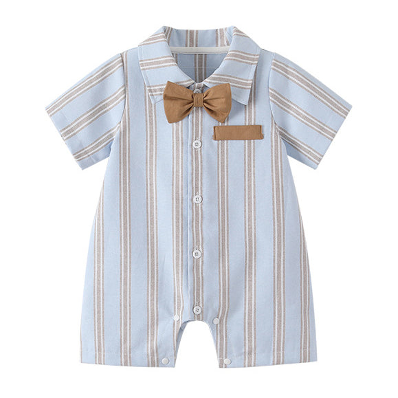 Baby Boys Striped Color-blocking Rompers Wholesale 24052207