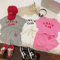 Load image into Gallery viewer, 2 Pieces Set Baby Kid Girls Letters Tops And Solid Color Shorts Wholesale 24052208
