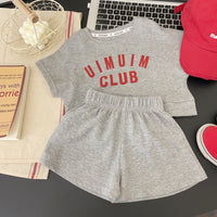 Load image into Gallery viewer, 2 Pieces Set Baby Kid Girls Letters Tops And Solid Color Shorts Wholesale 24052208
