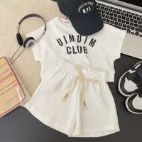 Load image into Gallery viewer, 2 Pieces Set Baby Kid Girls Letters Tops And Solid Color Shorts Wholesale 24052208
