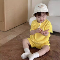 Load image into Gallery viewer, 2 Pieces Set Baby Girls Boys Solid Color Tops And Shorts Wholesale 240522122
