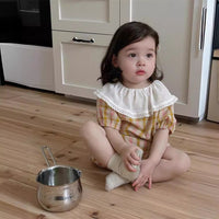 Load image into Gallery viewer, Baby Girls Checked Rompers Wholesale 240522176
