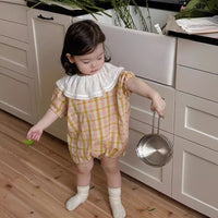 Load image into Gallery viewer, Baby Girls Checked Rompers Wholesale 240522176
