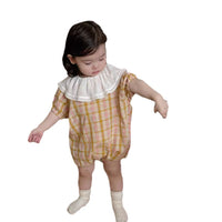 Load image into Gallery viewer, Baby Girls Checked Rompers Wholesale 240522176
