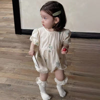Load image into Gallery viewer, Baby Girls Flower Embroidered Rompers Wholesale 240522177
