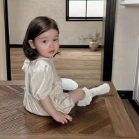 Load image into Gallery viewer, Baby Girls Flower Embroidered Rompers Wholesale 240522177
