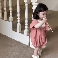 Load image into Gallery viewer, Baby Girls Color-blocking Rompers Wholesale 240522187
