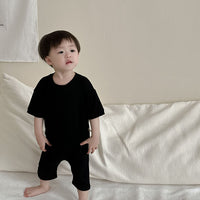 Load image into Gallery viewer, 2 Pieces Set Baby Kid Girls Boys Solid Color Tops And Pants Wholesale 240522231
