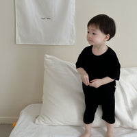 Load image into Gallery viewer, 2 Pieces Set Baby Kid Girls Boys Solid Color Tops And Pants Wholesale 240522231
