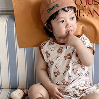 Load image into Gallery viewer, 2 Pieces Set Baby Kid Girls Cartoon Print Tops And Shorts Wholesale 240522248
