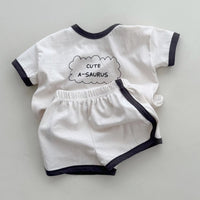 Load image into Gallery viewer, 2 Pieces Set Baby Kid Boys Sports Letters Tops And Solid Color Shorts Wholesale 24052226
