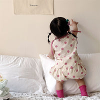 Load image into Gallery viewer, 2 Pieces Set Baby Kid Girls Polka dots Tank Tops And Shorts Wholesale 240522261
