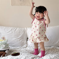 Load image into Gallery viewer, 2 Pieces Set Baby Kid Girls Polka dots Tank Tops And Shorts Wholesale 240522261
