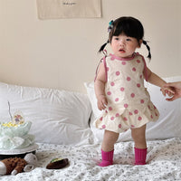 Load image into Gallery viewer, 2 Pieces Set Baby Kid Girls Polka dots Tank Tops And Shorts Wholesale 240522261
