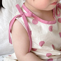 Load image into Gallery viewer, 2 Pieces Set Baby Kid Girls Polka dots Tank Tops And Shorts Wholesale 240522261
