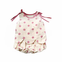 Load image into Gallery viewer, 2 Pieces Set Baby Kid Girls Polka dots Tank Tops And Shorts Wholesale 240522261
