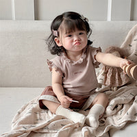 Load image into Gallery viewer, 2 Pieces Set Baby Kid Girls Solid Color Tank Tops And Shorts Wholesale 240522282
