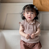 Load image into Gallery viewer, 2 Pieces Set Baby Kid Girls Solid Color Tank Tops And Shorts Wholesale 240522282
