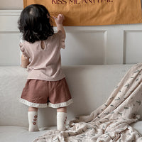 Load image into Gallery viewer, 2 Pieces Set Baby Kid Girls Solid Color Tank Tops And Shorts Wholesale 240522282
