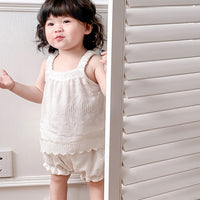 Load image into Gallery viewer, 2 Pieces Set Baby Kid Girls Solid Color Tank Tops And Shorts Wholesale 240522287
