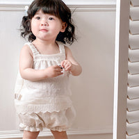 Load image into Gallery viewer, 2 Pieces Set Baby Kid Girls Solid Color Tank Tops And Shorts Wholesale 240522287
