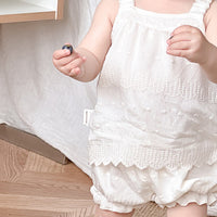 Load image into Gallery viewer, 2 Pieces Set Baby Kid Girls Solid Color Tank Tops And Shorts Wholesale 240522287
