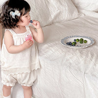 Load image into Gallery viewer, 2 Pieces Set Baby Kid Girls Solid Color Tank Tops And Shorts Wholesale 240522287
