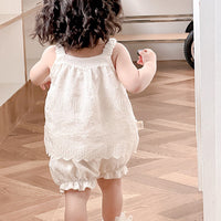 Load image into Gallery viewer, 2 Pieces Set Baby Kid Girls Solid Color Tank Tops And Shorts Wholesale 240522287
