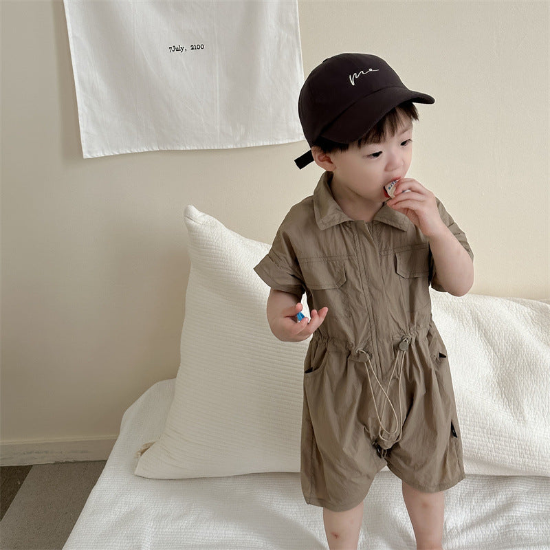Baby Boys Solid Color Rompers Wholesale 240522291