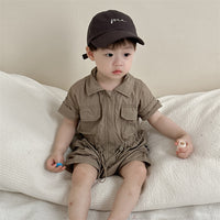 Load image into Gallery viewer, Baby Boys Solid Color Rompers Wholesale 240522291
