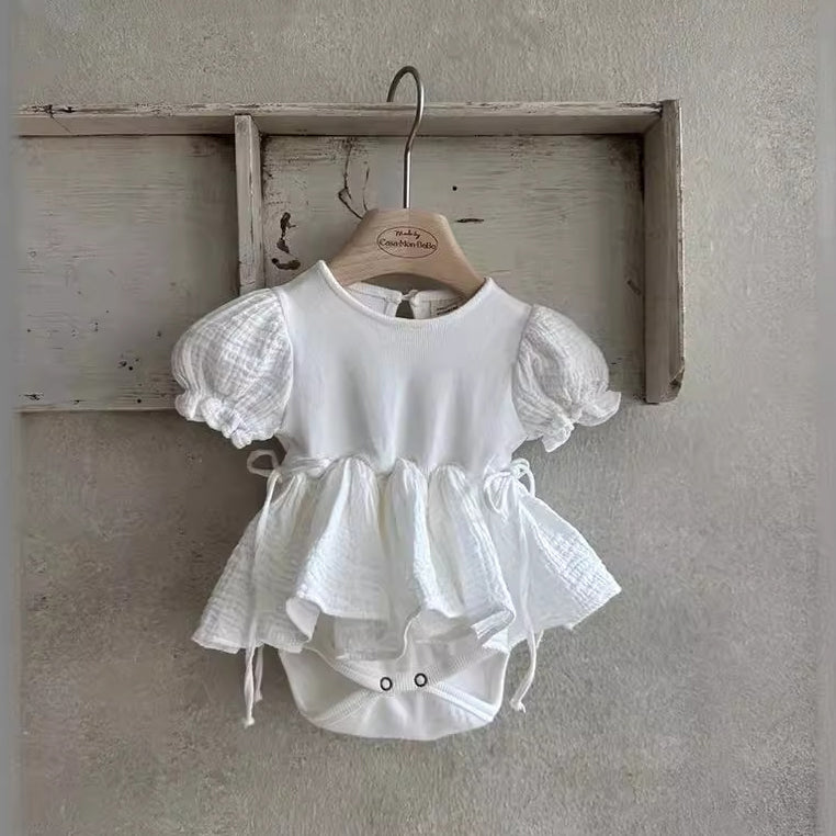 Baby Girls Solid Color Rompers Wholesale 24052230