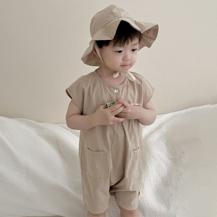 Baby Boys Solid Color Rompers Wholesale 240522302