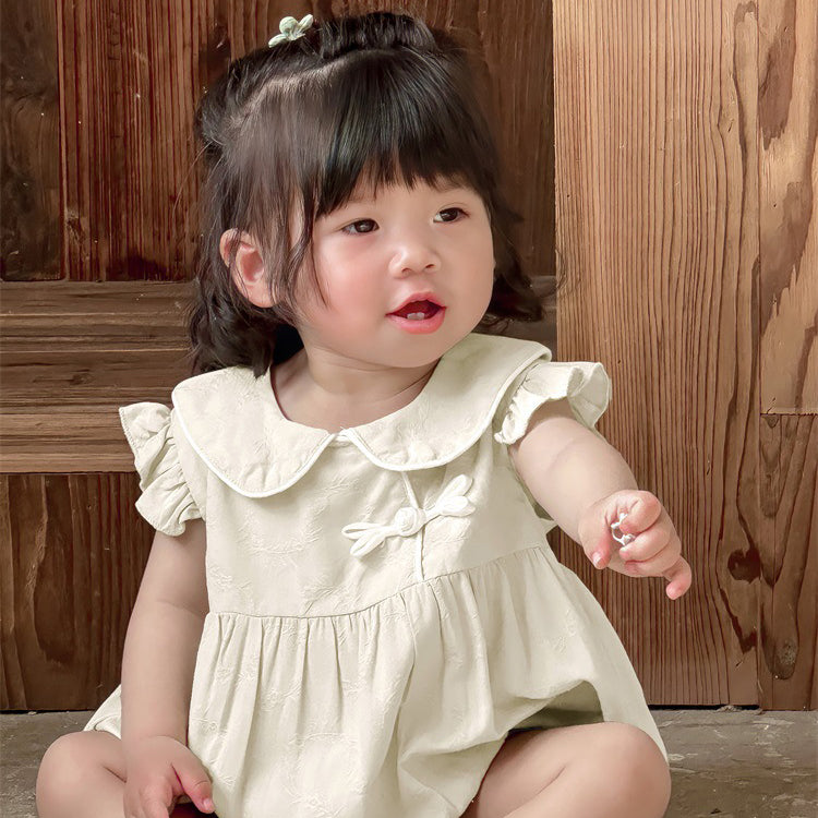 Baby Girls Solid Color Rompers Wholesale 240522369