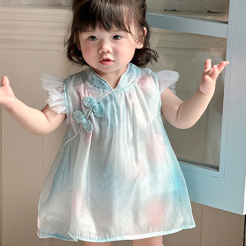 Baby Girls Color-blocking Dresses Wholesale 240522372