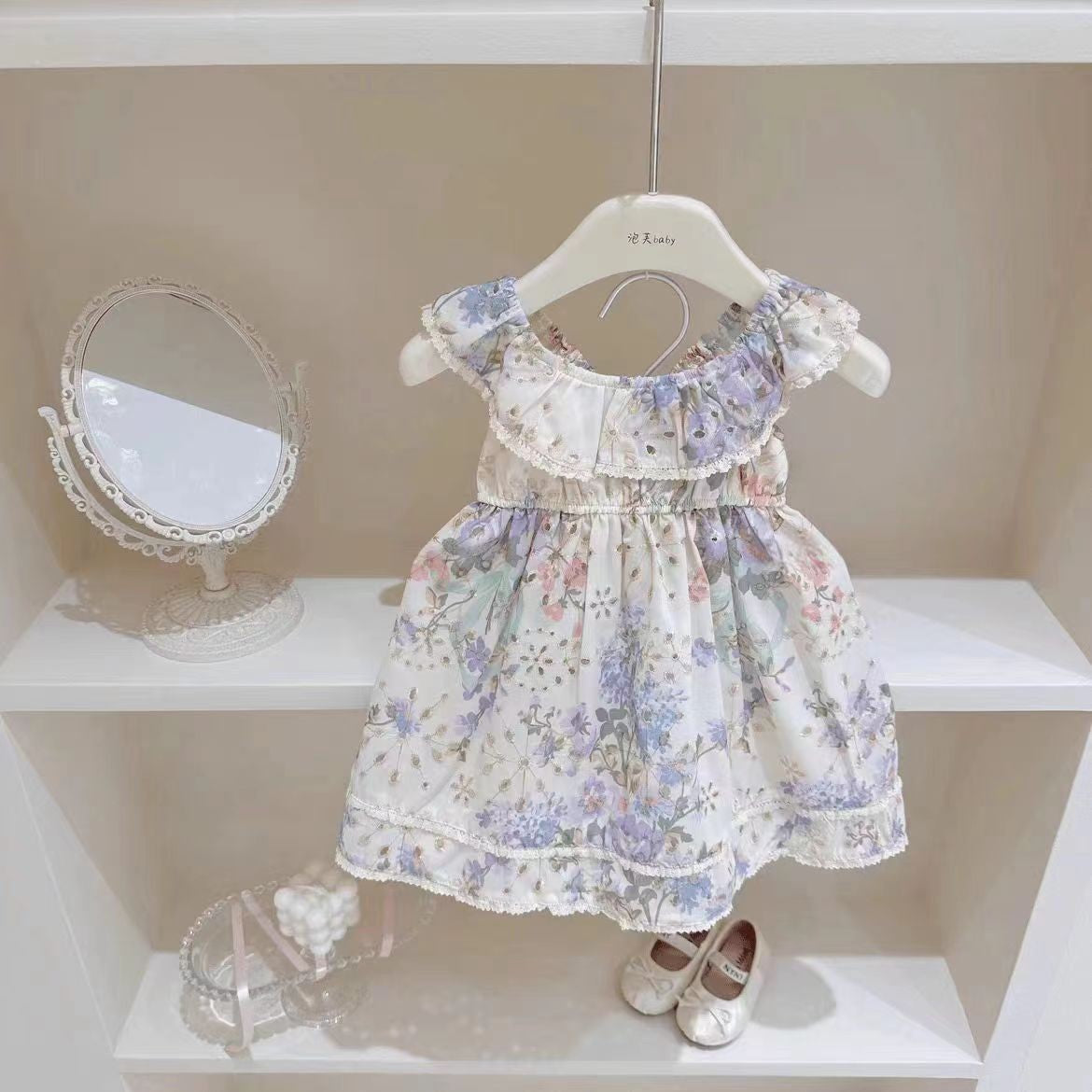 Baby Kid Girls Flower Print Dresses Wholesale 240522414