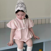 Load image into Gallery viewer, Baby Girls Solid Color Rompers Wholesale 240522423
