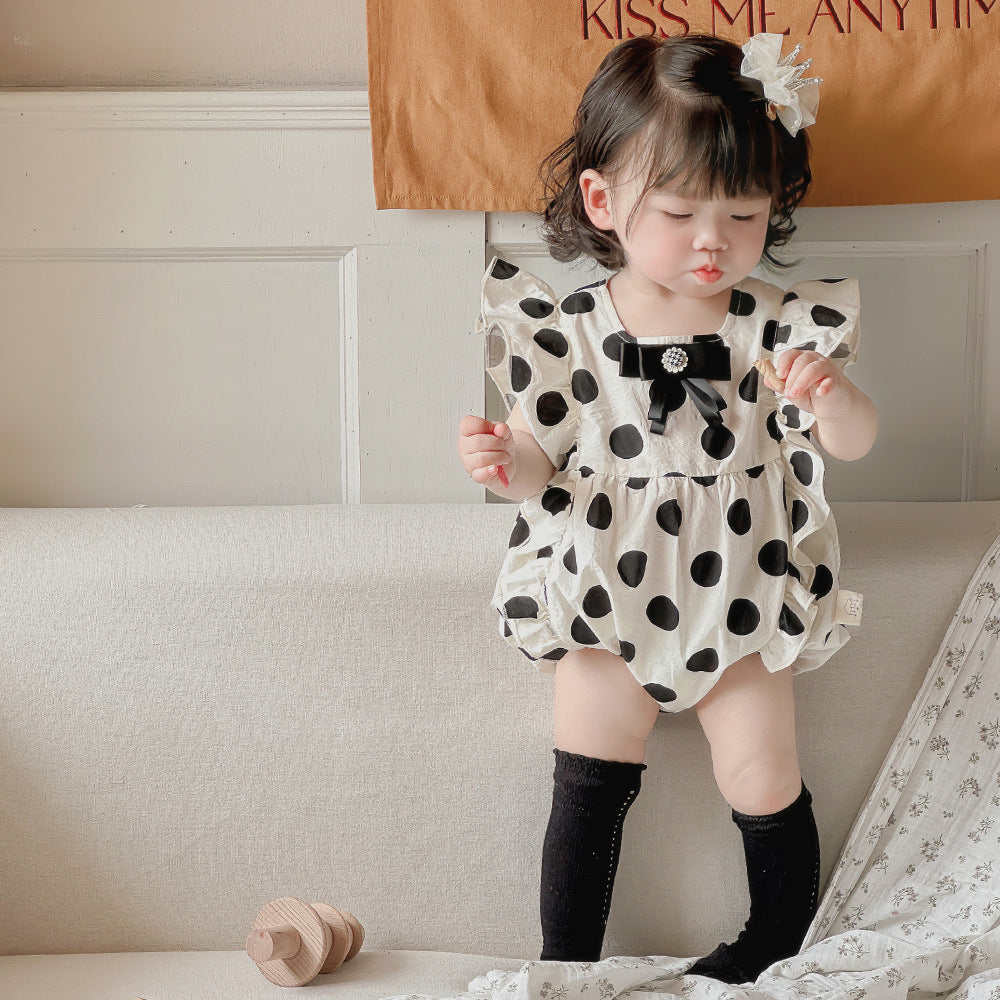 Baby Girls Polka dots Rompers Wholesale 240522429