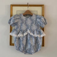 Load image into Gallery viewer, Baby Girls Flower Checked Print Rompers Wholesale 24052246

