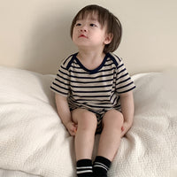Load image into Gallery viewer, Baby Girls Boys Striped Cartoon Rompers Wholesale 24052248

