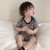 Load image into Gallery viewer, Baby Girls Boys Striped Cartoon Rompers Wholesale 24052248
