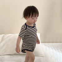 Load image into Gallery viewer, Baby Girls Boys Striped Cartoon Rompers Wholesale 24052248
