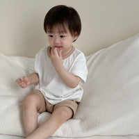 Load image into Gallery viewer, 2 Pieces Set Baby Kid Girls Boys Solid Color Tops And Shorts Wholesale 24052261
