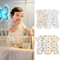 Load image into Gallery viewer, Baby Girls Boys Animals Cartoon Print Rompers Wholesale 24052267
