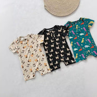 Load image into Gallery viewer, Baby Boys Dinosaur Animals Cartoon Print Rompers Wholesale 24052291
