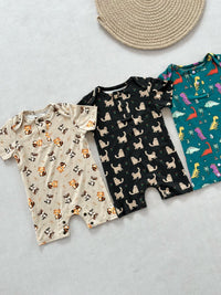 Load image into Gallery viewer, Baby Boys Dinosaur Animals Cartoon Print Rompers Wholesale 24052291
