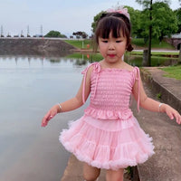 Load image into Gallery viewer, Baby Kid Girls Women Color-blocking Bow Skirts Wholesale 24052901
