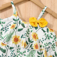 Load image into Gallery viewer, 2 Pieces Set Baby Girls Flower Print Tank Tops And Solid Color Shorts Wholesale 24070103
