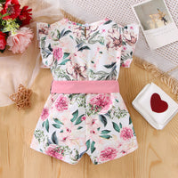 Load image into Gallery viewer, Baby Kid Girls Flower Print Rompers Wholesale 24070105

